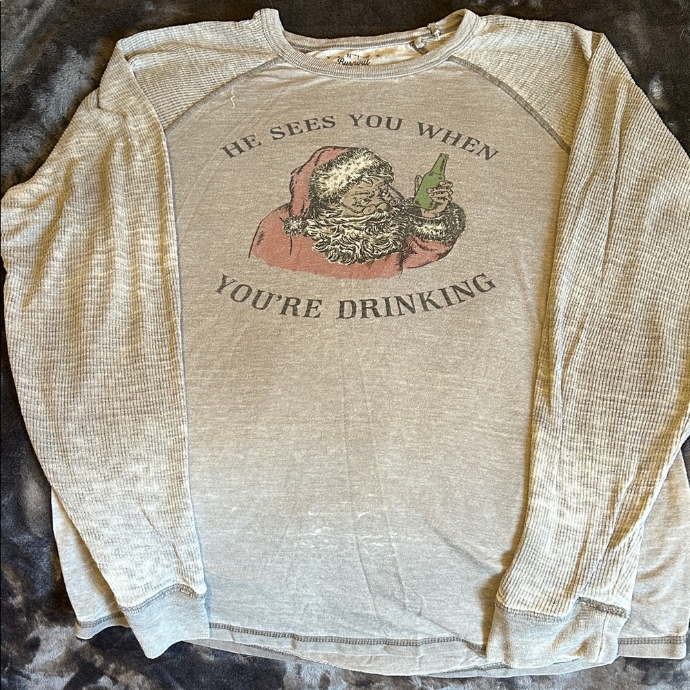 Men's Lucky Brand Gray Santa long sleeve